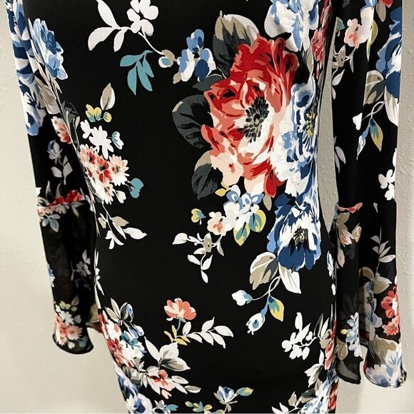 WHBM long sleeve floral dress