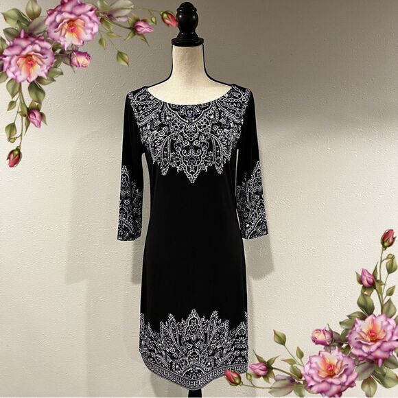 WHBM rhinestones embellished long sleeve midi dress