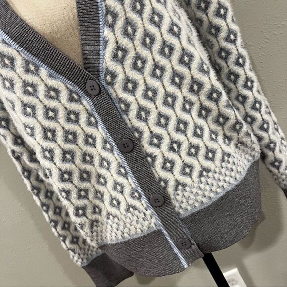 Cupcakes and cashmere button down geometric print cardigan
