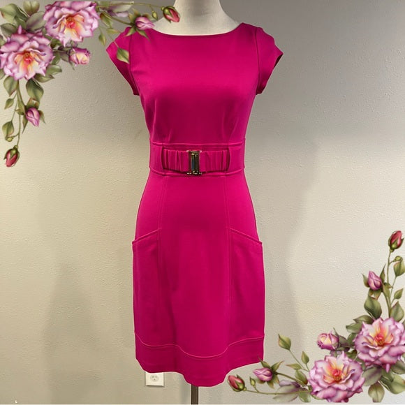 Cache vintage Elegant Pink Sleeveless stretchy fitted Dress size 2