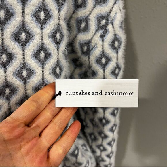 Cupcakes and cashmere button down geometric print cardigan
