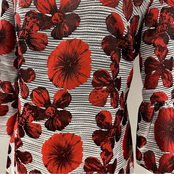 Karl Lagerfeld Red and Black Floral mini Dress with chain details