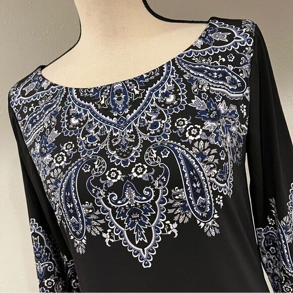 WHBM rhinestones embellished long sleeve midi dress