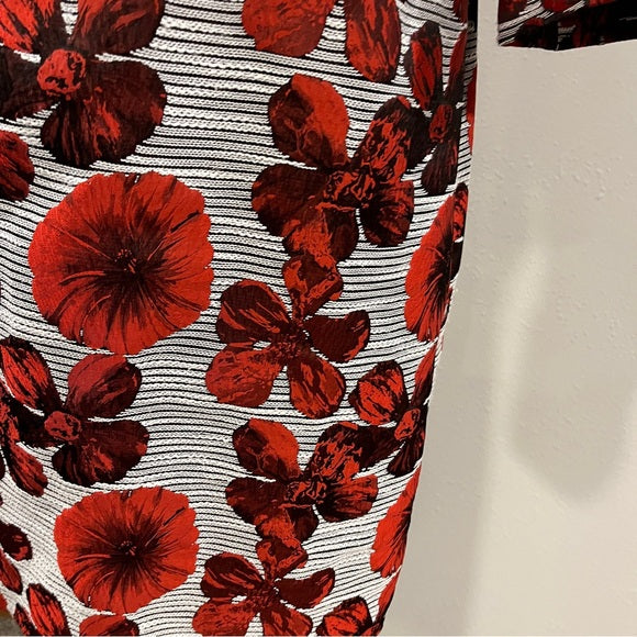 Karl Lagerfeld Red and Black Floral mini Dress with chain details
