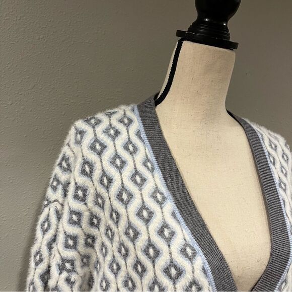 Cupcakes and cashmere button down geometric print cardigan